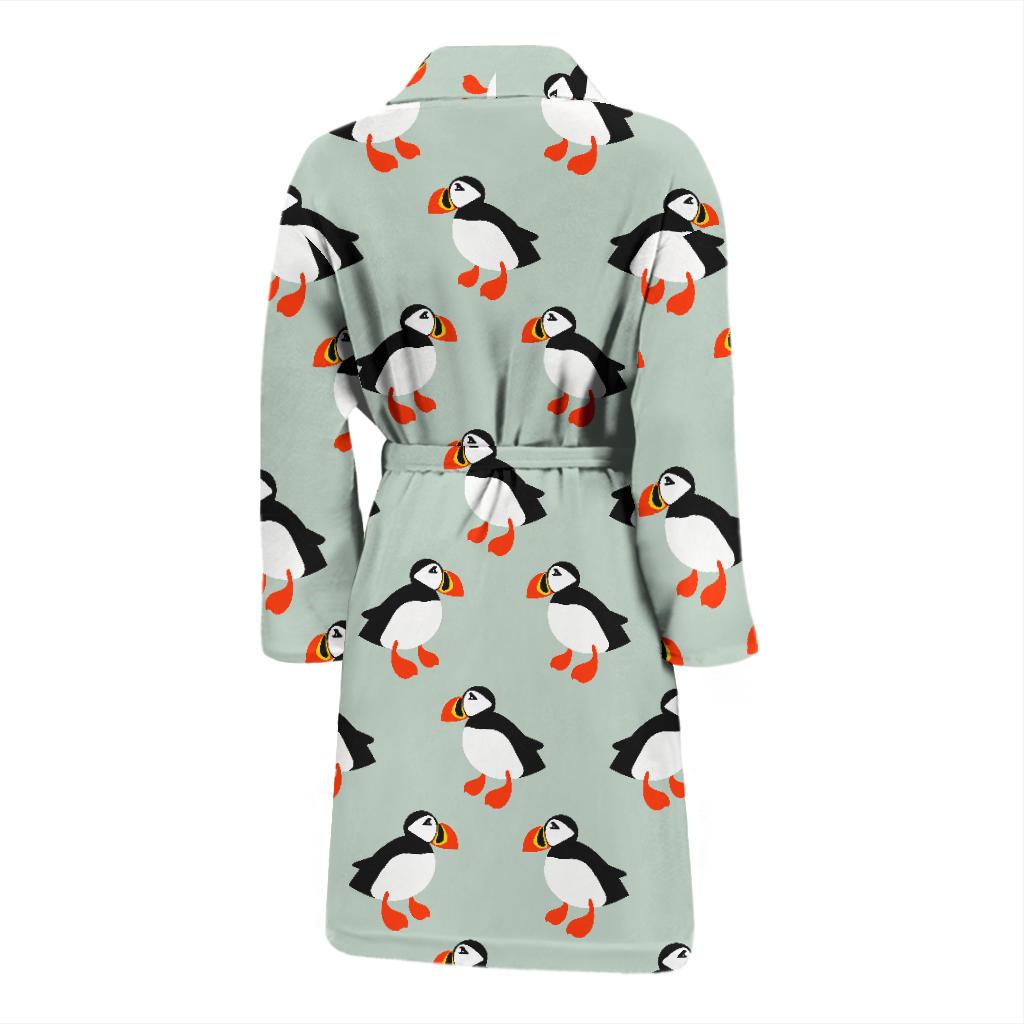 Puffin Pattern Print Design A03 Men Bathrobe-JORJUNE.COM