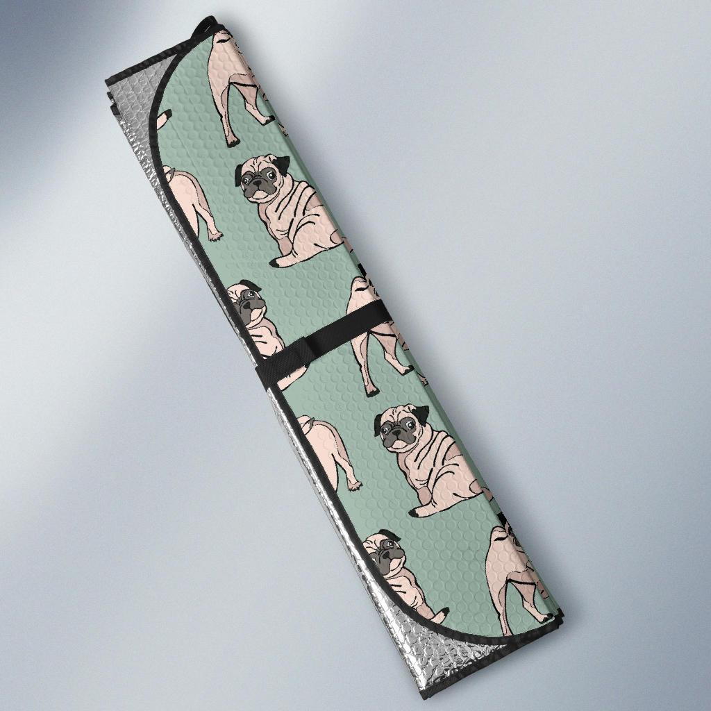 Pug Pattern Print Design A01 Car Sun Shades-JORJUNE.COM