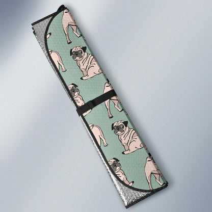 Pug Pattern Print Design A01 Car Sun Shades-JORJUNE.COM