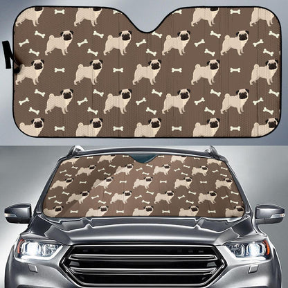 Pug Pattern Print Design A02 Car Sun Shades-JORJUNE.COM