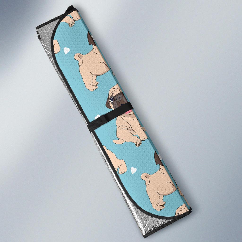 Pug Pattern Print Design A03 Car Sun Shades-JORJUNE.COM
