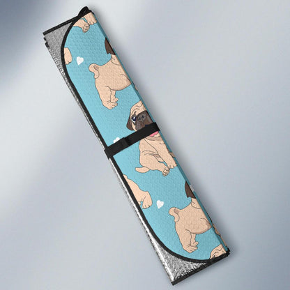 Pug Pattern Print Design A03 Car Sun Shades-JORJUNE.COM