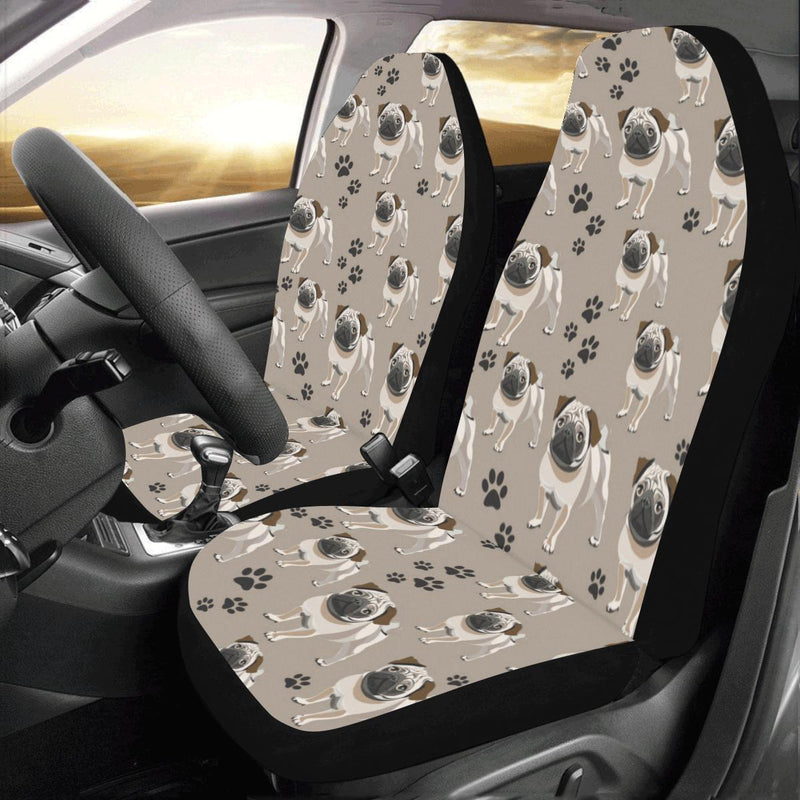 Pug Pattern Print Design A04 Car Seat Covers (Set of 2)-JORJUNE.COM