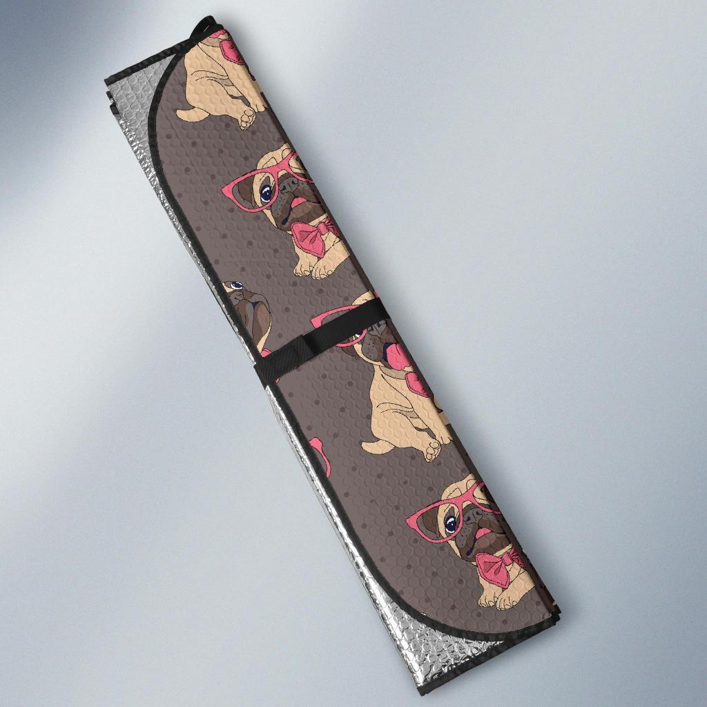 Pug Pattern Print Design A05 Car Sun Shades-JORJUNE.COM