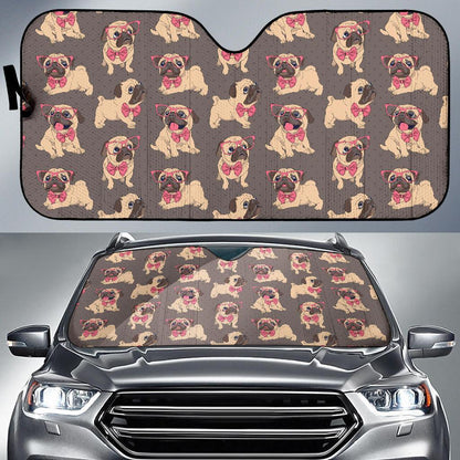 Pug Pattern Print Design A05 Car Sun Shades-JORJUNE.COM