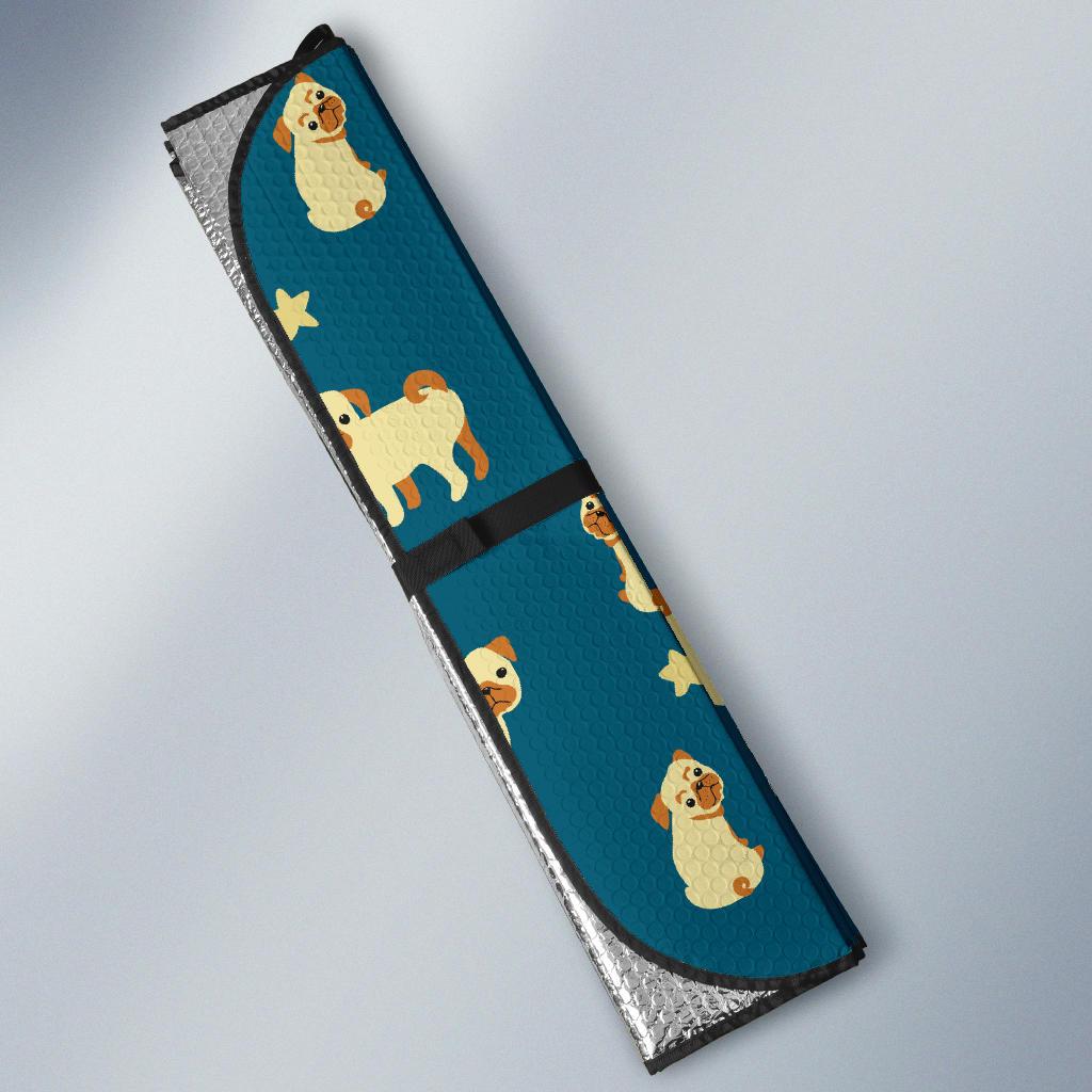 Pug Pattern Print Design A06 Car Sun Shades-JORJUNE.COM