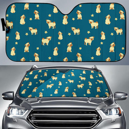 Pug Pattern Print Design A06 Car Sun Shades-JORJUNE.COM