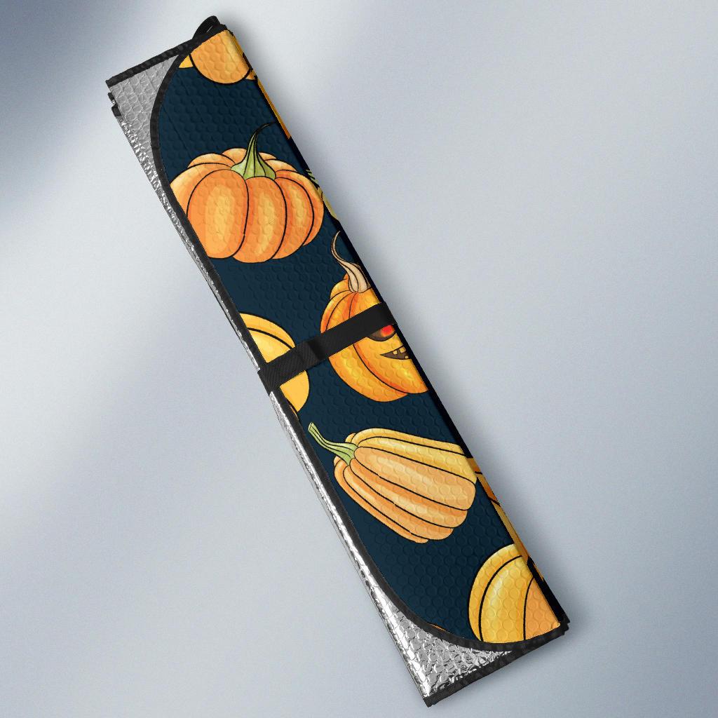Pumpkin Halloween Pattern Print Design A04 Car Sun Shades-JORJUNE.COM