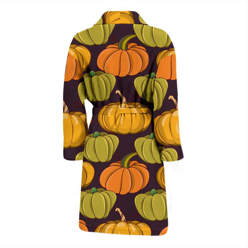 Pumpkin Pattern Print Design A01 Men Bathrobe-JORJUNE.COM