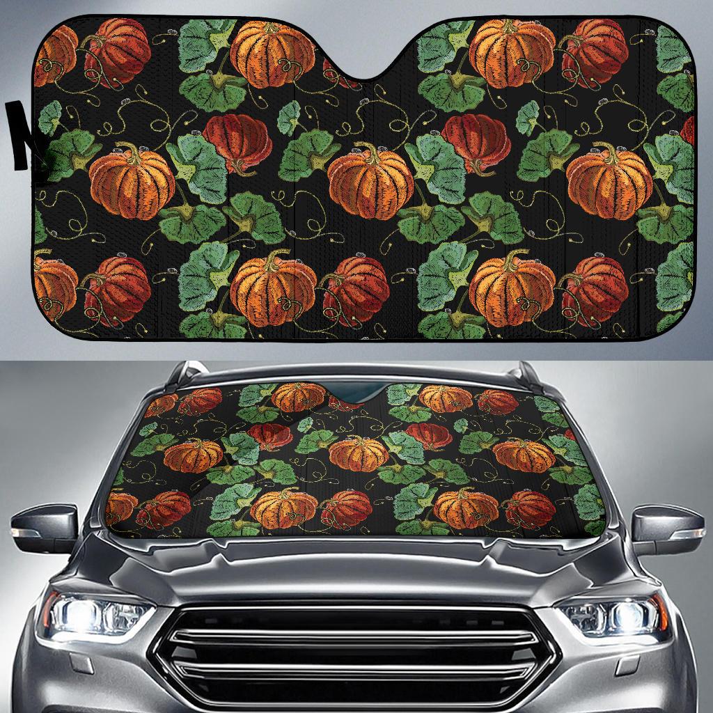 Pumpkin Pattern Print Design A02 Car Sun Shades-JORJUNE.COM