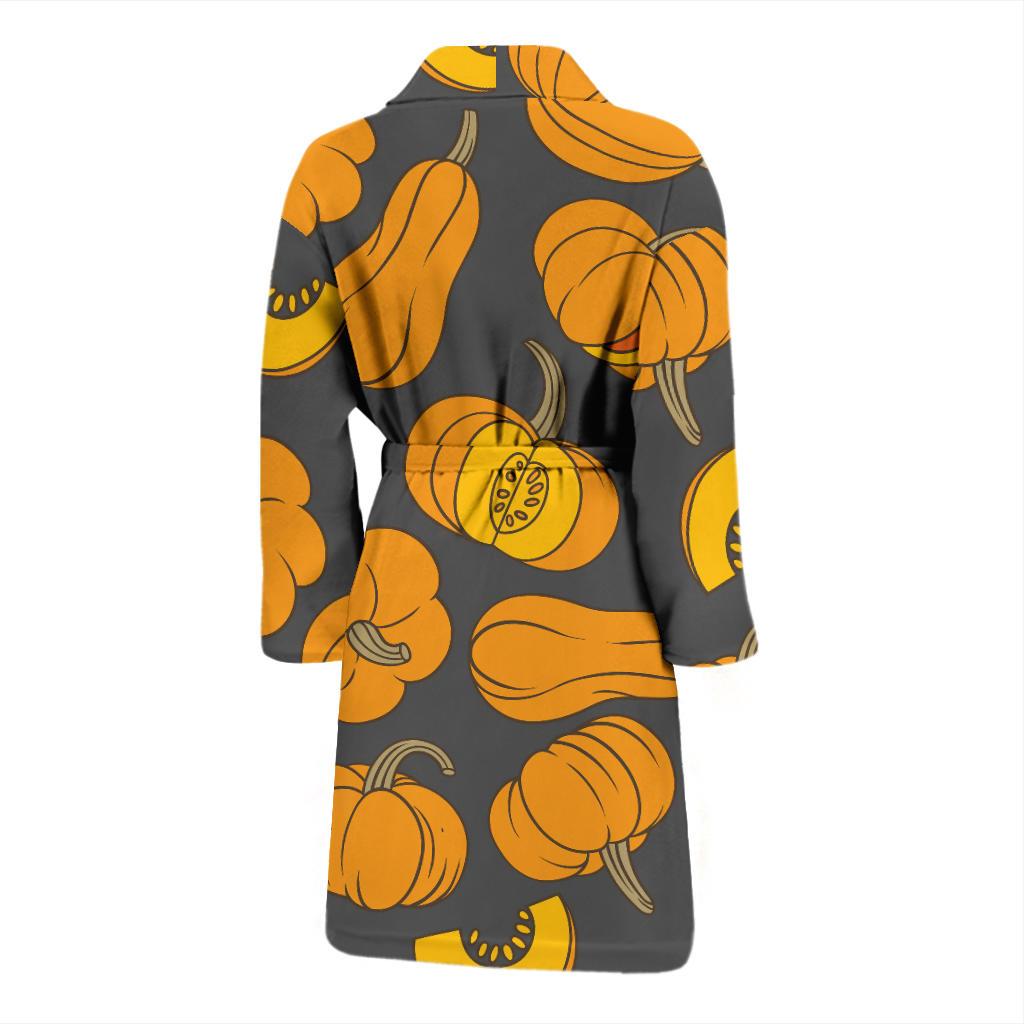 Pumpkin Pattern Print Design A03 Men Bathrobe-JORJUNE.COM