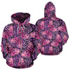 Purple Butterfly Leopard All Over Zip Up Hoodie