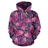 Purple Butterfly Leopard All Over Zip Up Hoodie