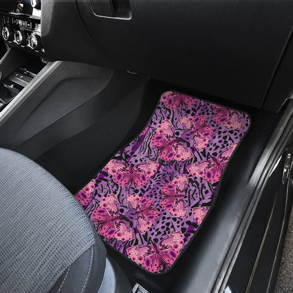 Purple Butterfly Leopard Car Floor Mats