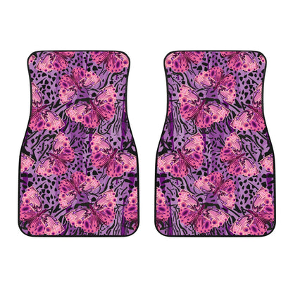 Purple Butterfly Leopard Car Floor Mats