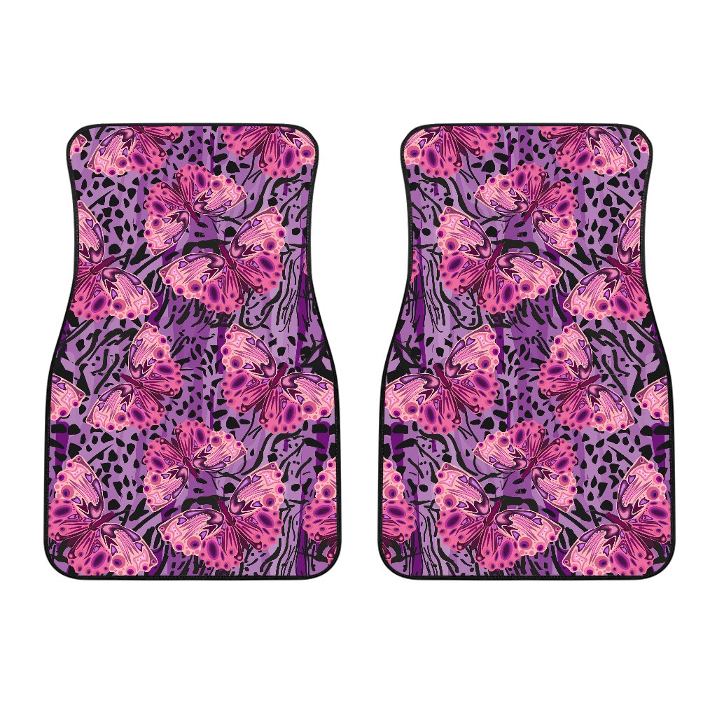 Purple Butterfly Leopard Car Floor Mats