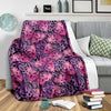 Purple Butterfly Leopard Fleece Blanket