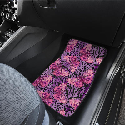 Purple Butterfly Leopard Front and Back Car Floor Mats