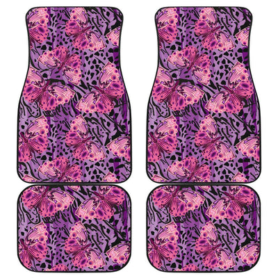 Purple Butterfly Leopard Front and Back Car Floor Mats