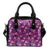 Purple Butterfly Leopard Leather Shoulder Handbag