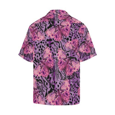 Purple Butterfly Leopard Men Hawaiian Shirt