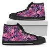Purple Butterfly Leopard Men High Top Shoes