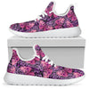 Purple Butterfly Leopard Mesh Knit Sneakers Shoes
