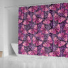 Purple Butterfly Leopard Shower Curtain