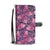 Purple Butterfly Leopard Wallet Phone Case