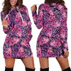 Purple Butterfly Leopard Women Hoodie Dress