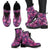 Purple Butterfly Leopard Women Leather Boots