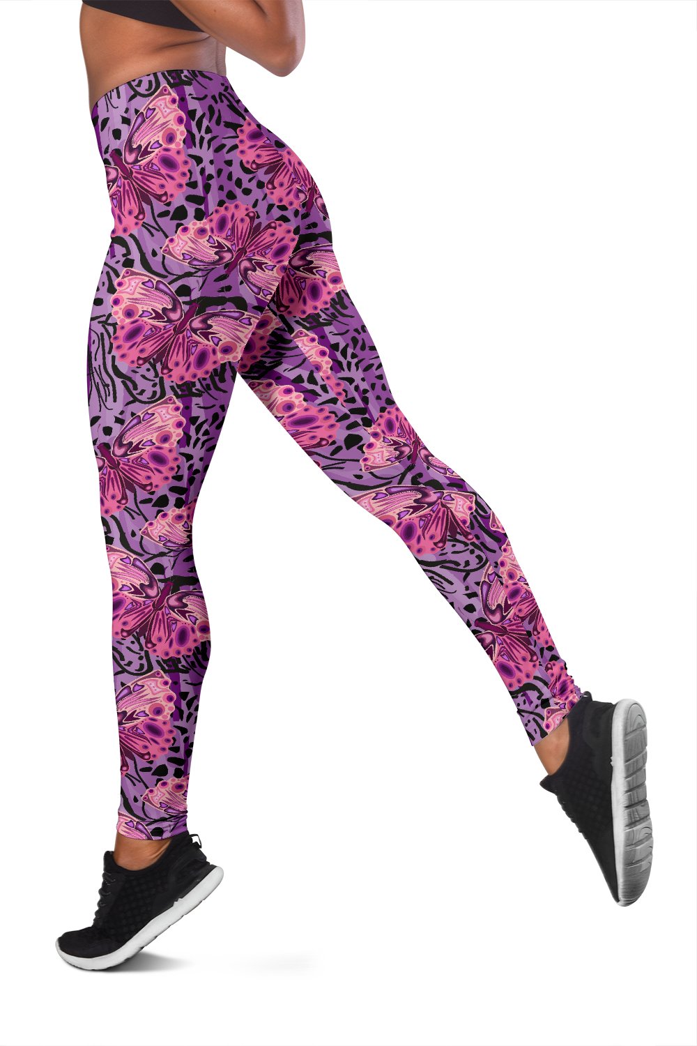 Purple Butterfly Leopard Women Leggings
