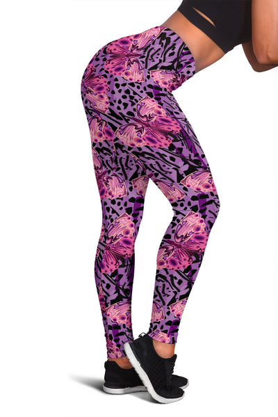Purple Butterfly Leopard Women Leggings