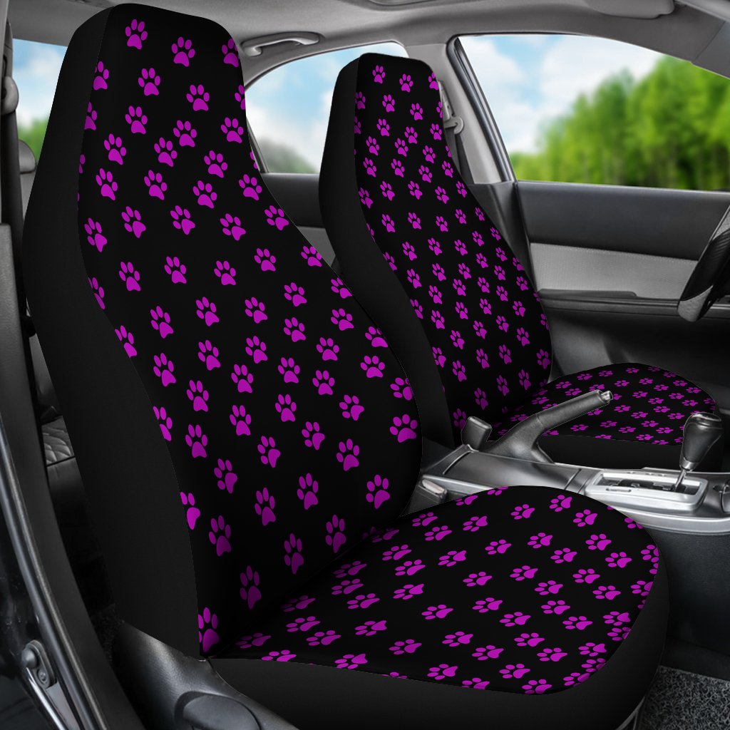 Purple paw print Pattern Universal Fit Car Seat Covers