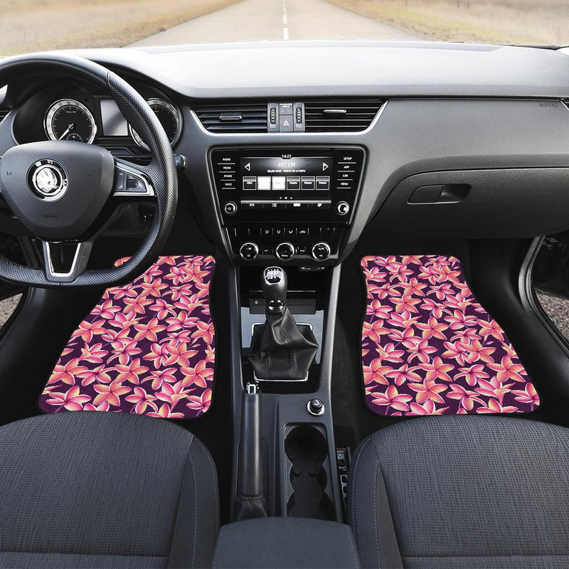 Purple Plumeria Pattern Print Design PM010 Car Floor Mats-JORJUNE.COM