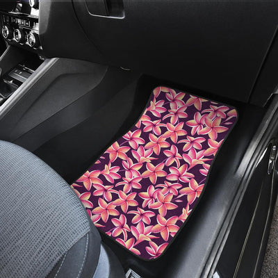 Purple Plumeria Pattern Print Design PM010 Car Floor Mats-JORJUNE.COM
