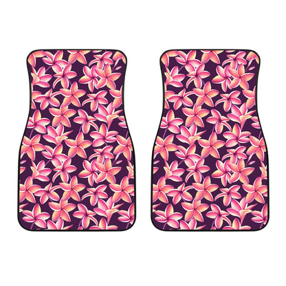 Purple Plumeria Pattern Print Design PM010 Car Floor Mats-JORJUNE.COM