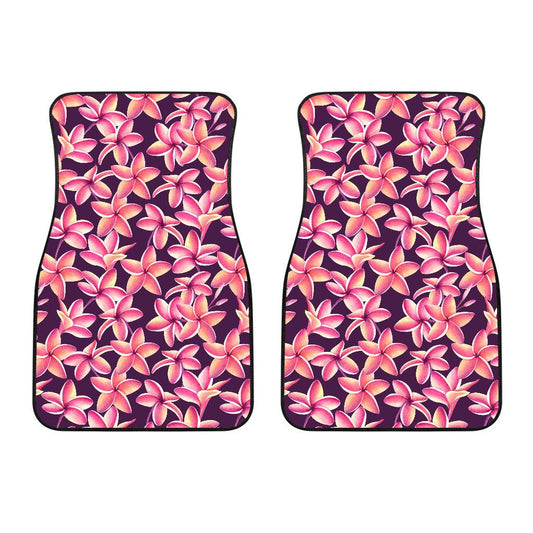 Purple Plumeria Pattern Print Design PM010 Car Floor Mats-JORJUNE.COM