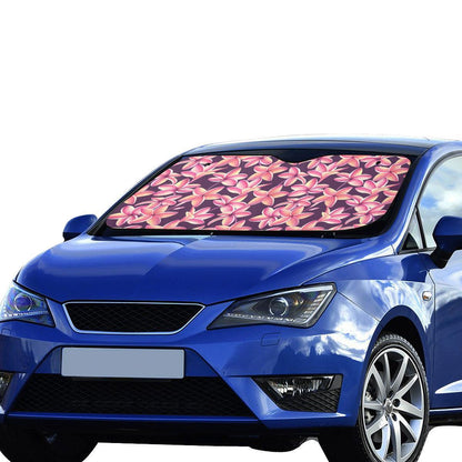 Purple Plumeria Pattern Print Design PM010 Car Sun Shade-JorJune