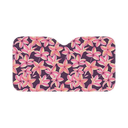 Purple Plumeria Pattern Print Design PM010 Car Sun Shade-JorJune