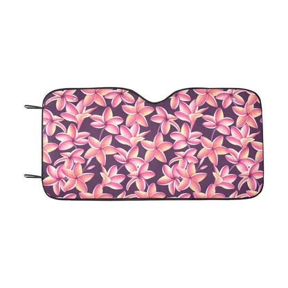 Purple Plumeria Pattern Print Design PM010 Car Sun Shade-JorJune