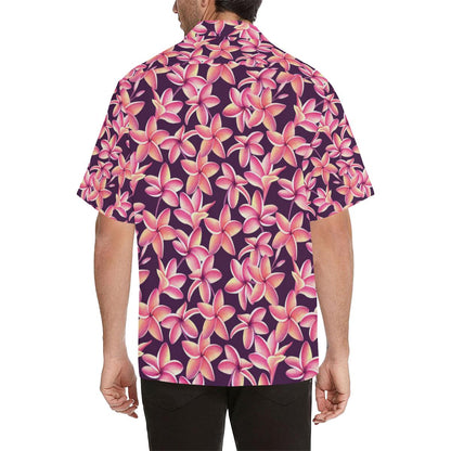 Purple Plumeria Pattern Print Design PM010 Men Hawaiian Shirt-JorJune