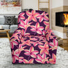 Purple Plumeria Pattern Print Design PM010 Recliner Slipcover-JORJUNE.COM