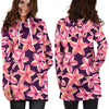 Purple Plumeria Pattern Print Design PM010 Women Hoodie Dress