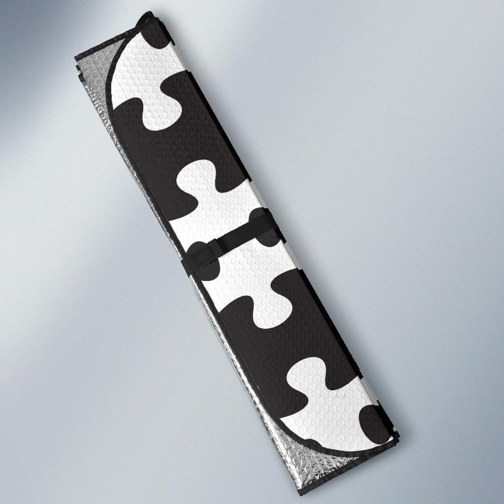 Puzzle Black White Pattern Print Design A02 Car Sun Shades-JORJUNE.COM