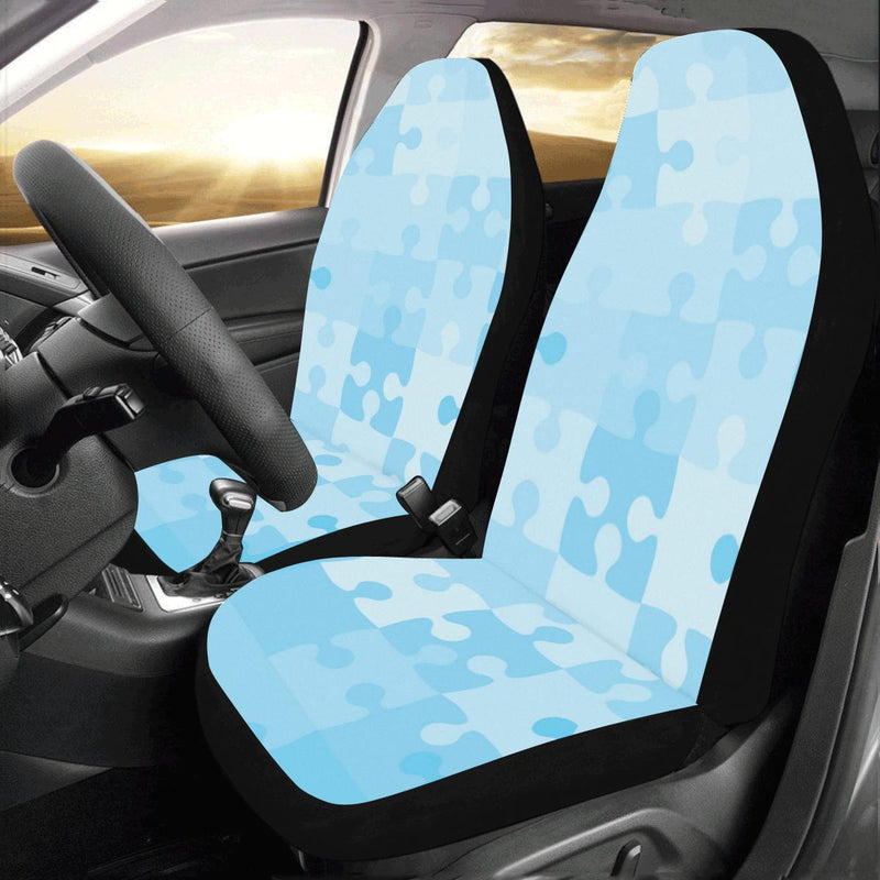 Puzzle Blue Pattern Print Design A04 Car Seat Covers (Set of 2)-JORJUNE.COM