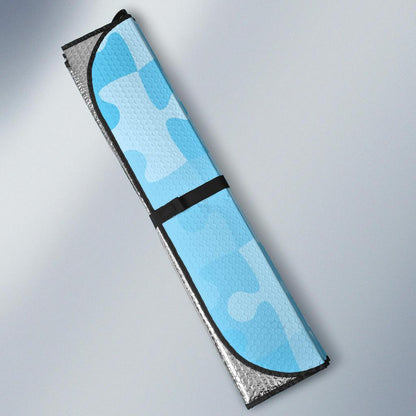 Puzzle Blue Pattern Print Design A04 Car Sun Shades-JORJUNE.COM