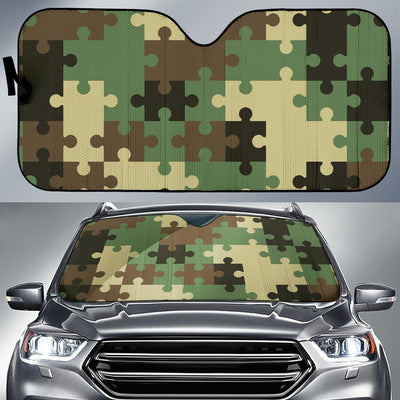 Puzzle Camo Pattern Print Design A03 Car Sun Shades-JORJUNE.COM