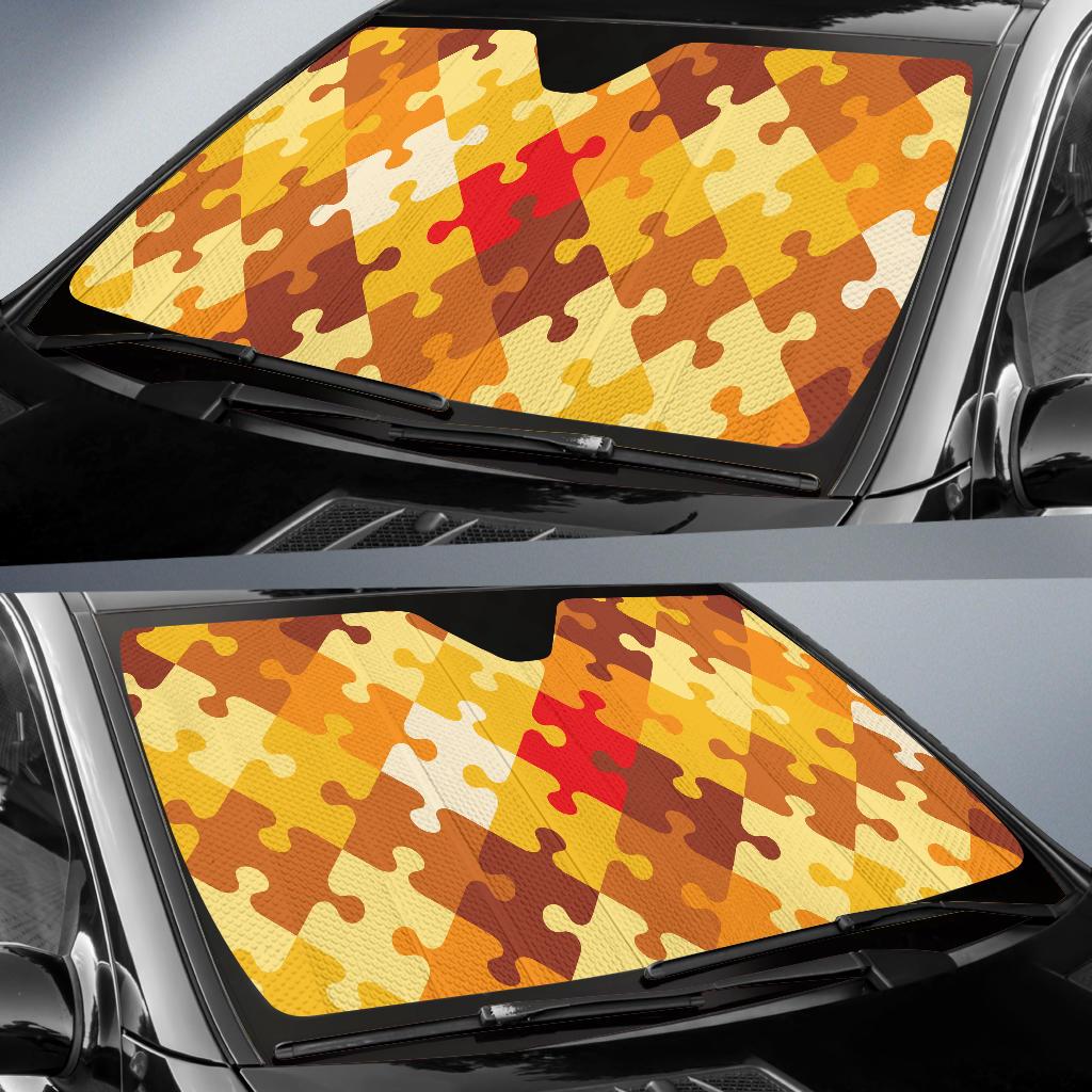 Puzzle Pattern Print Design A01 Car Sun Shades-JORJUNE.COM