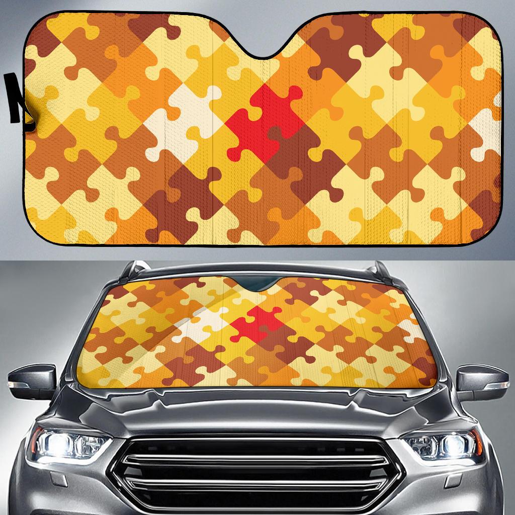 Puzzle Pattern Print Design A01 Car Sun Shades-JORJUNE.COM